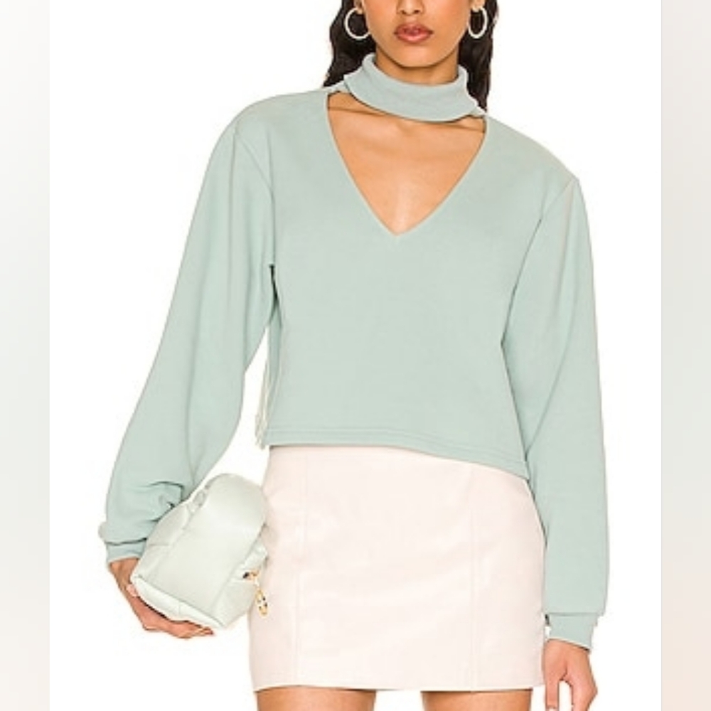 Lovers + Friends Choker Style Cropped Sweashirt